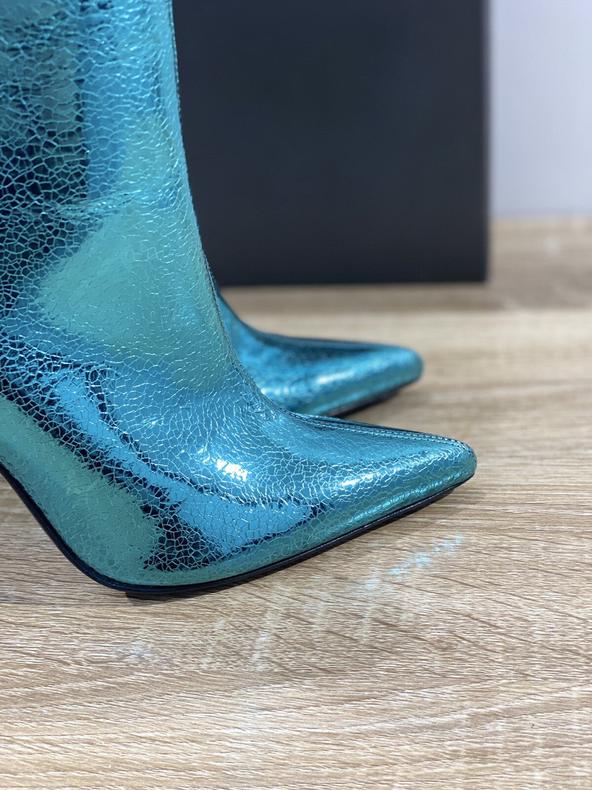 Aldo Castagna Layla Boot In Pelle Petrol Blue Luxury Boot  Aldo Castagna 37
