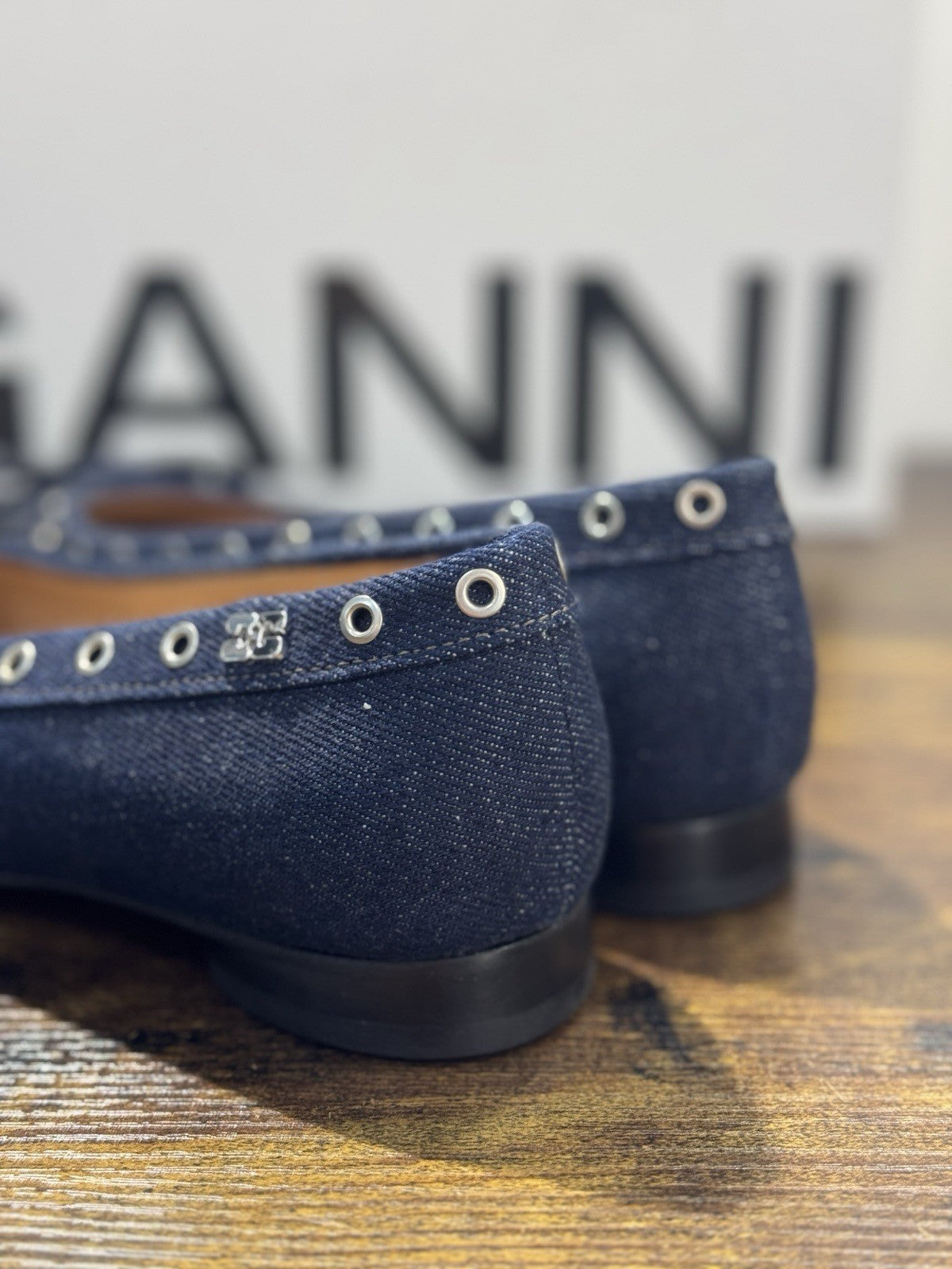 Ganni Ballerina  In Denim Blu  Casual Ganni Scarpa Donna 38