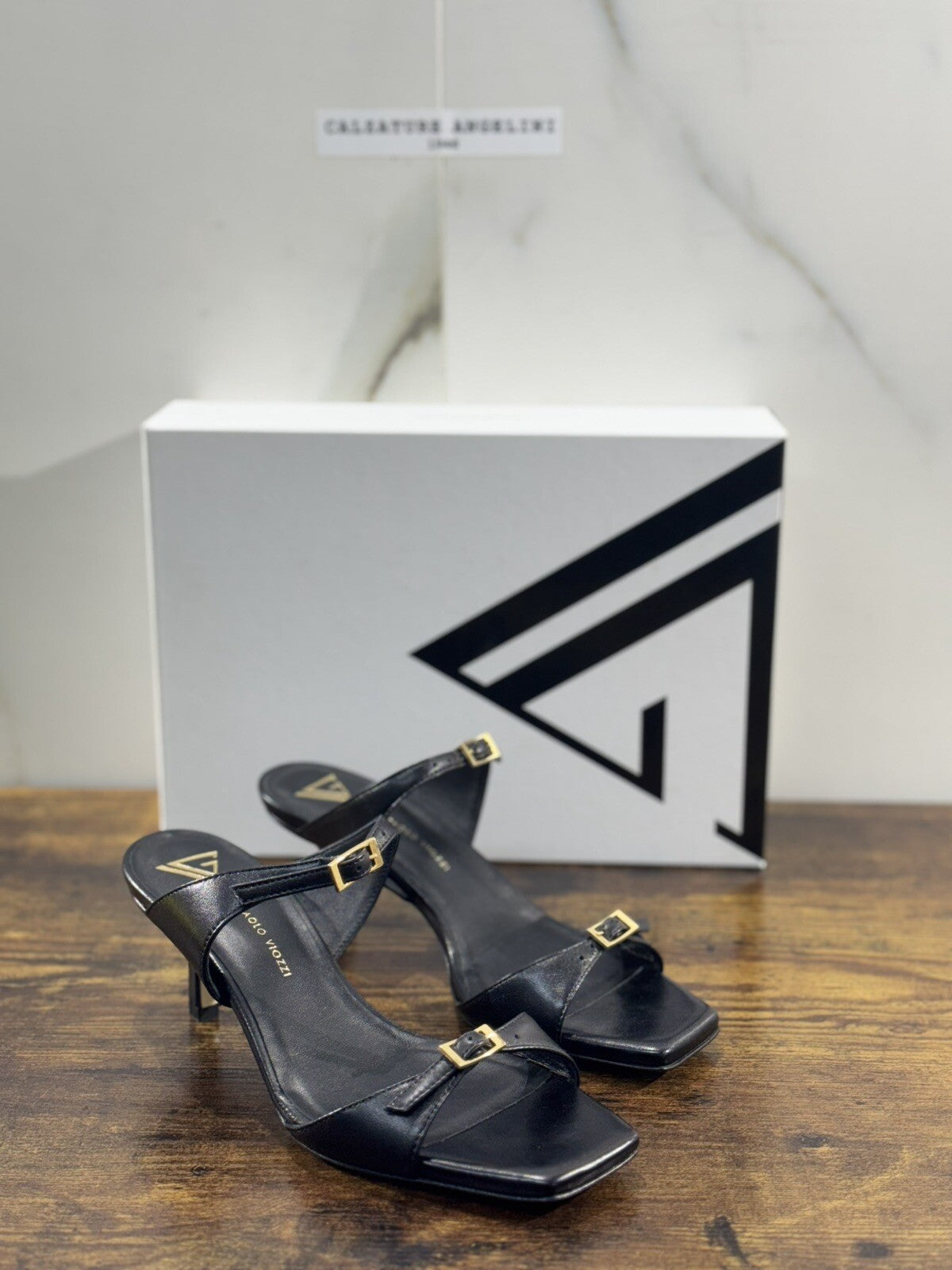 Giampaolo Viozzi Sandalo  Donna Nero   Pelle Tacco     Luxury Woman Sandal 41
