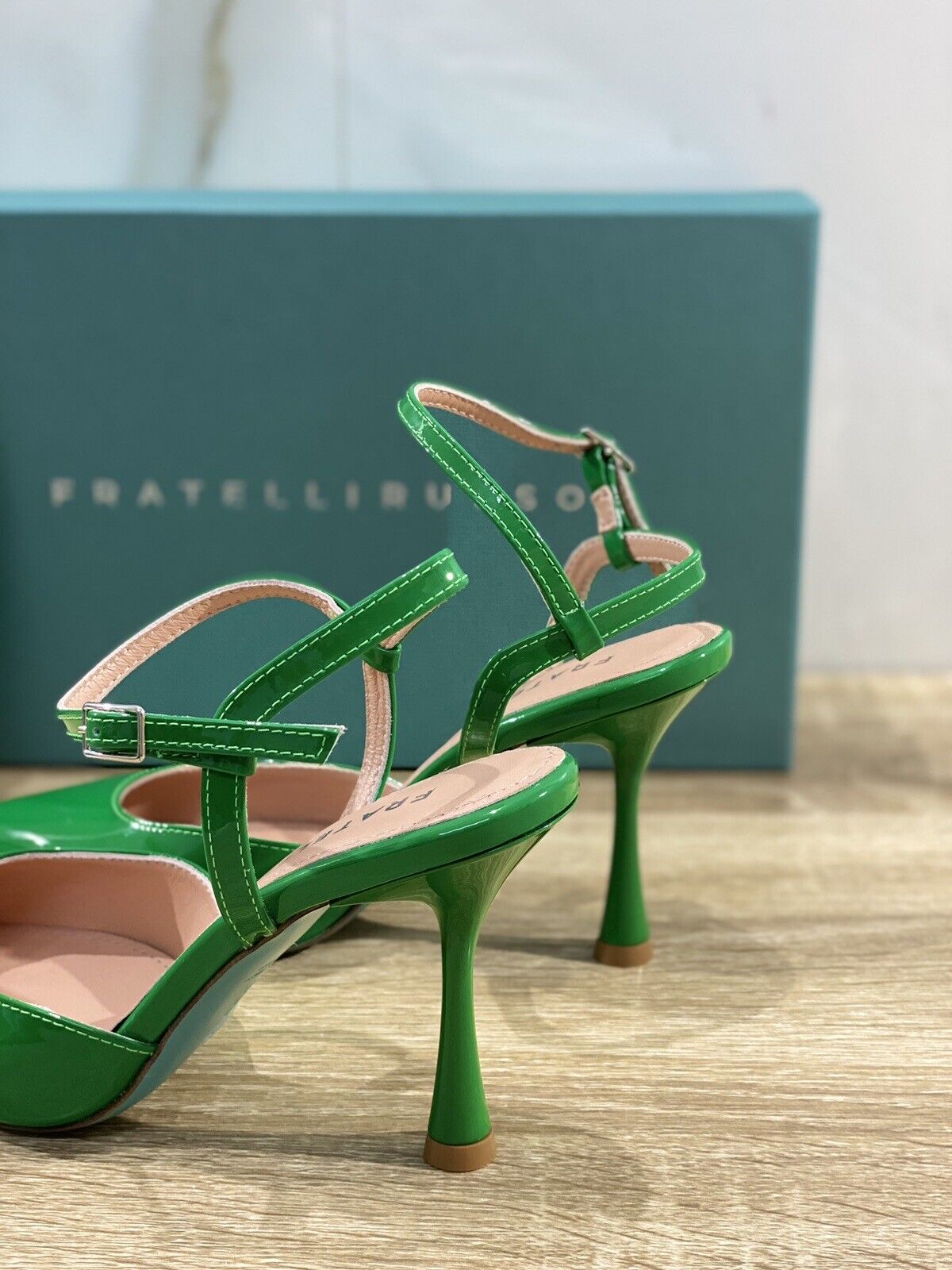 Fratelli Russo Décolleté’ Donna Verde Vernice Made In Italy 37