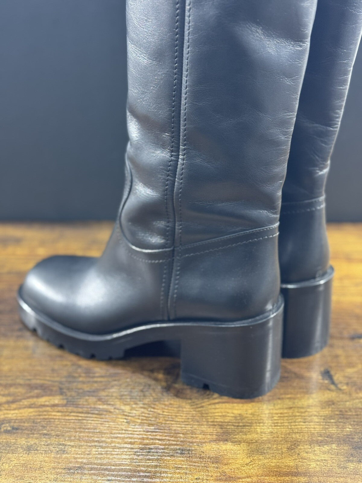 Strategia Stivale   Donna A5471  Pelle Nero Luxury Biker Boot Woman 38