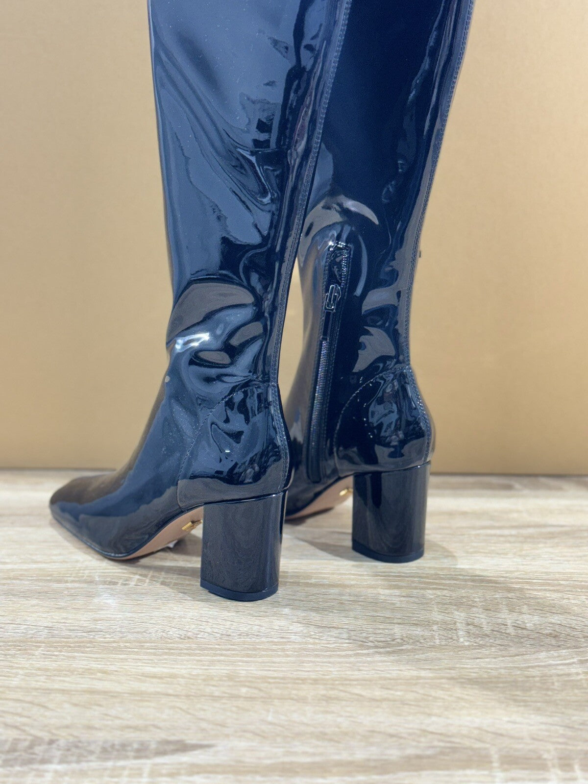 Lola Cruz Stivale Donna Vernice Nero Sopra Ginocchio Casual Woman Boot 37