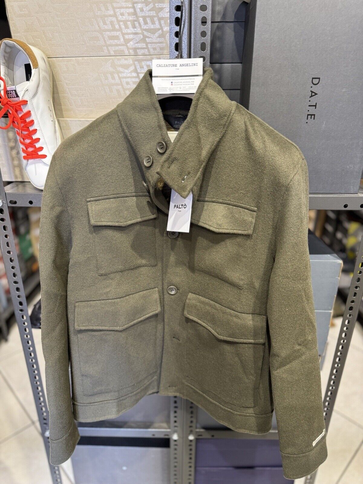 Palto’ Cappotto Corrado Verde Oliva Lana Cucito A Mano Lux  Men Jacket Palto’ 50