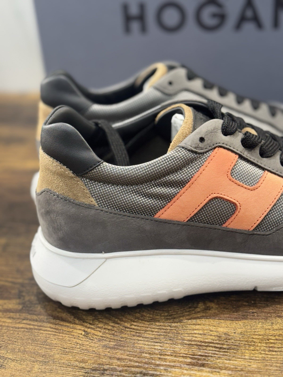 Hogan Interactive 3 Pelle Suede Grey Orange Casual Hogan Uomo 42