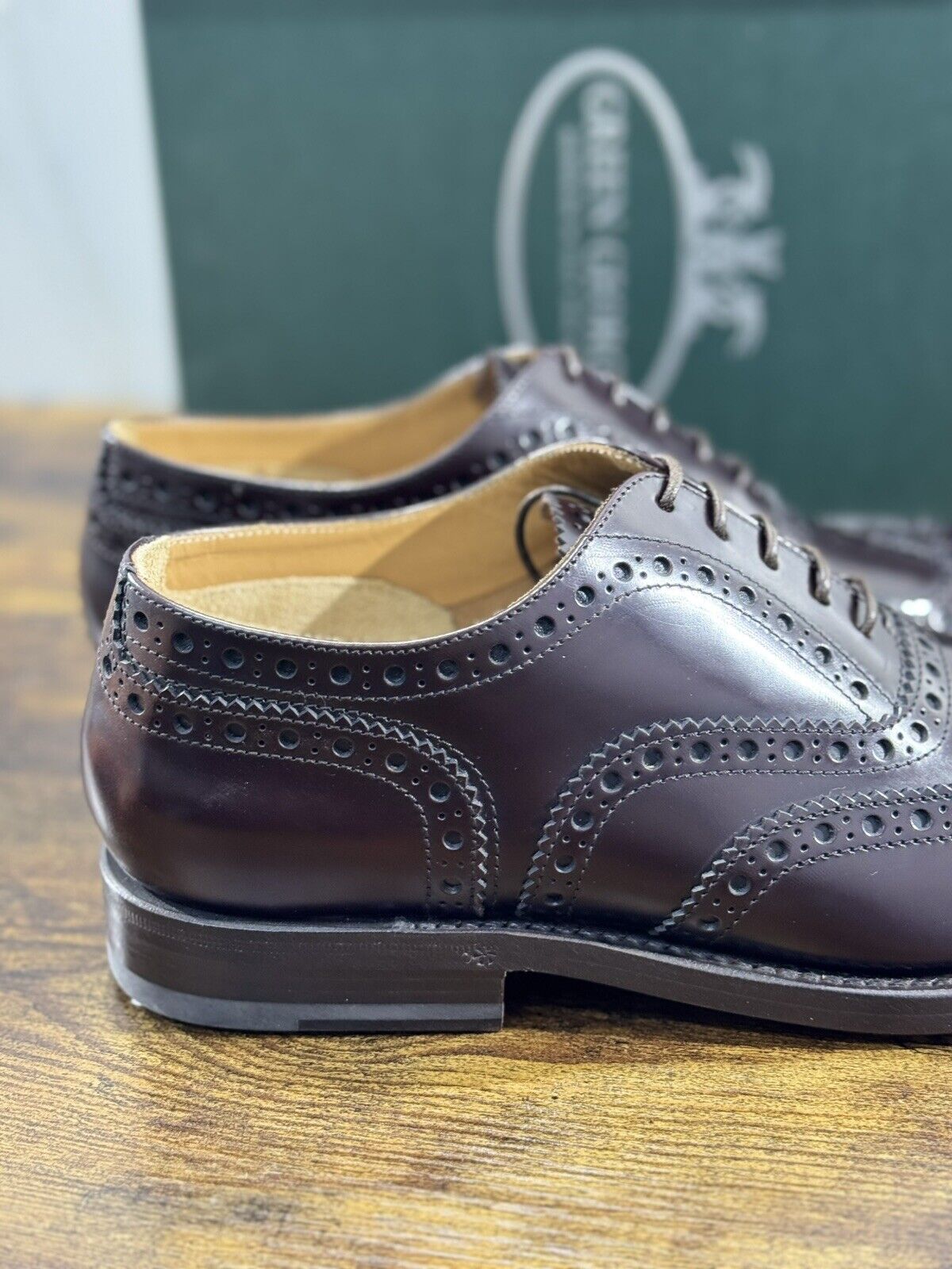 Green George derby   Brogue Bordo’ Pelle  luxury men  Doppio Cuoio 39