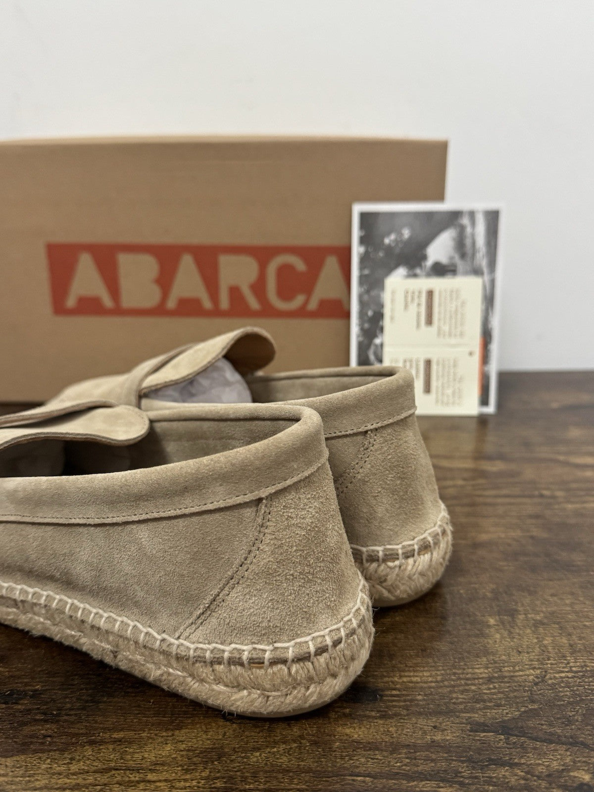 Abarca Espadrilles Suede Beige Mocassino Casual Uomo 41