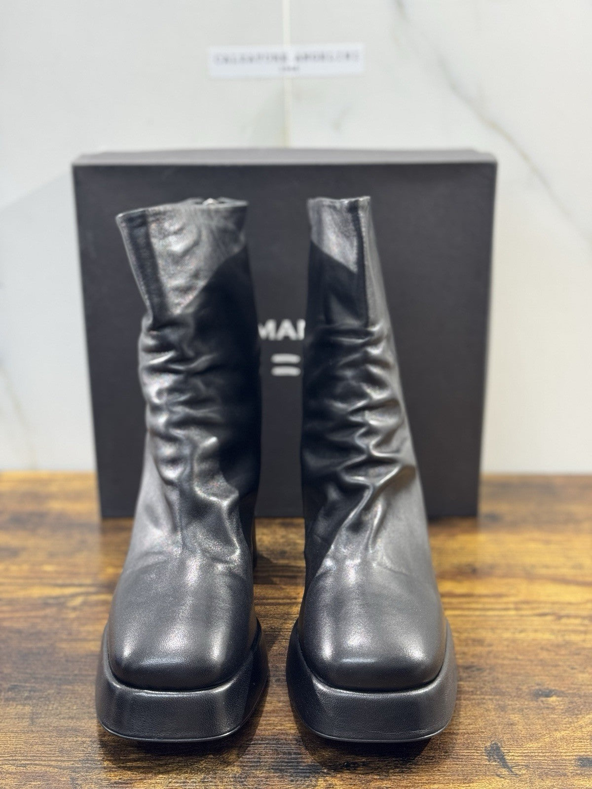HALMANERA Stivaletto Donna Lara   Pelle Nera Con Tacco Casual Handmade Boot 41