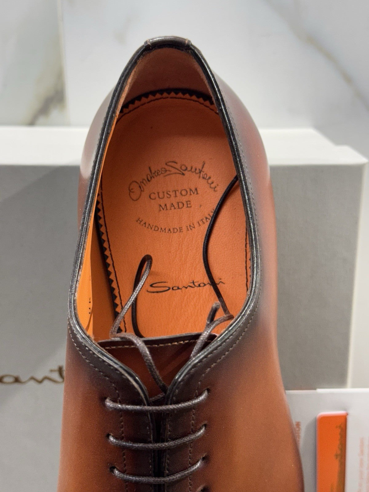 Santoni Stringata 5 Fori Limited Custom Made Andrea Santoni  Pelle Cuoio 42
