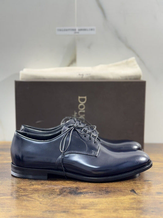 Doucal’s Scarpa Uomo Derby Pelle Blu Luxury Men Doucal’s Shoes 41.5