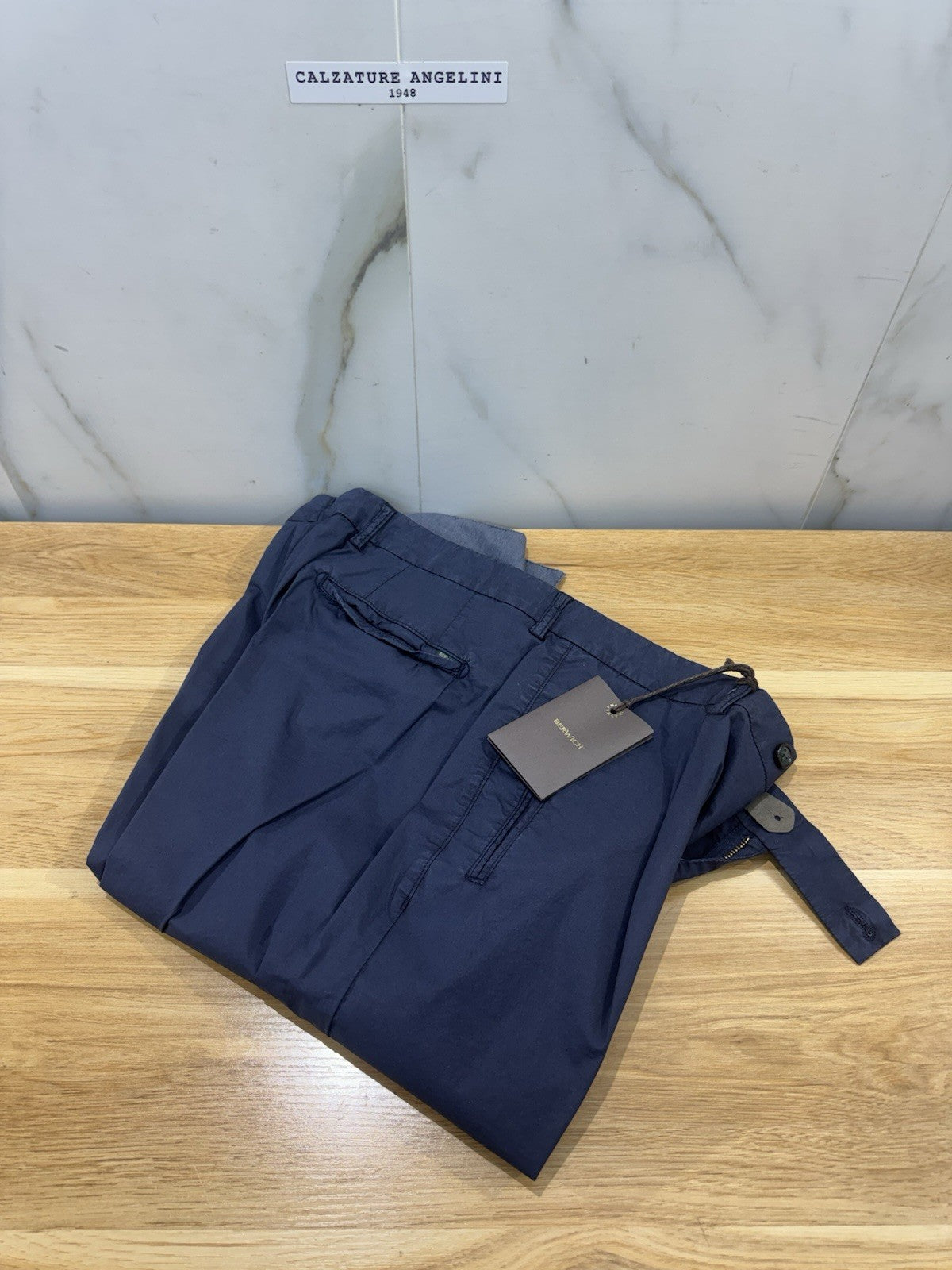 Berwich Pantalone Blu  Cotone Tencel Casual Uomo 54