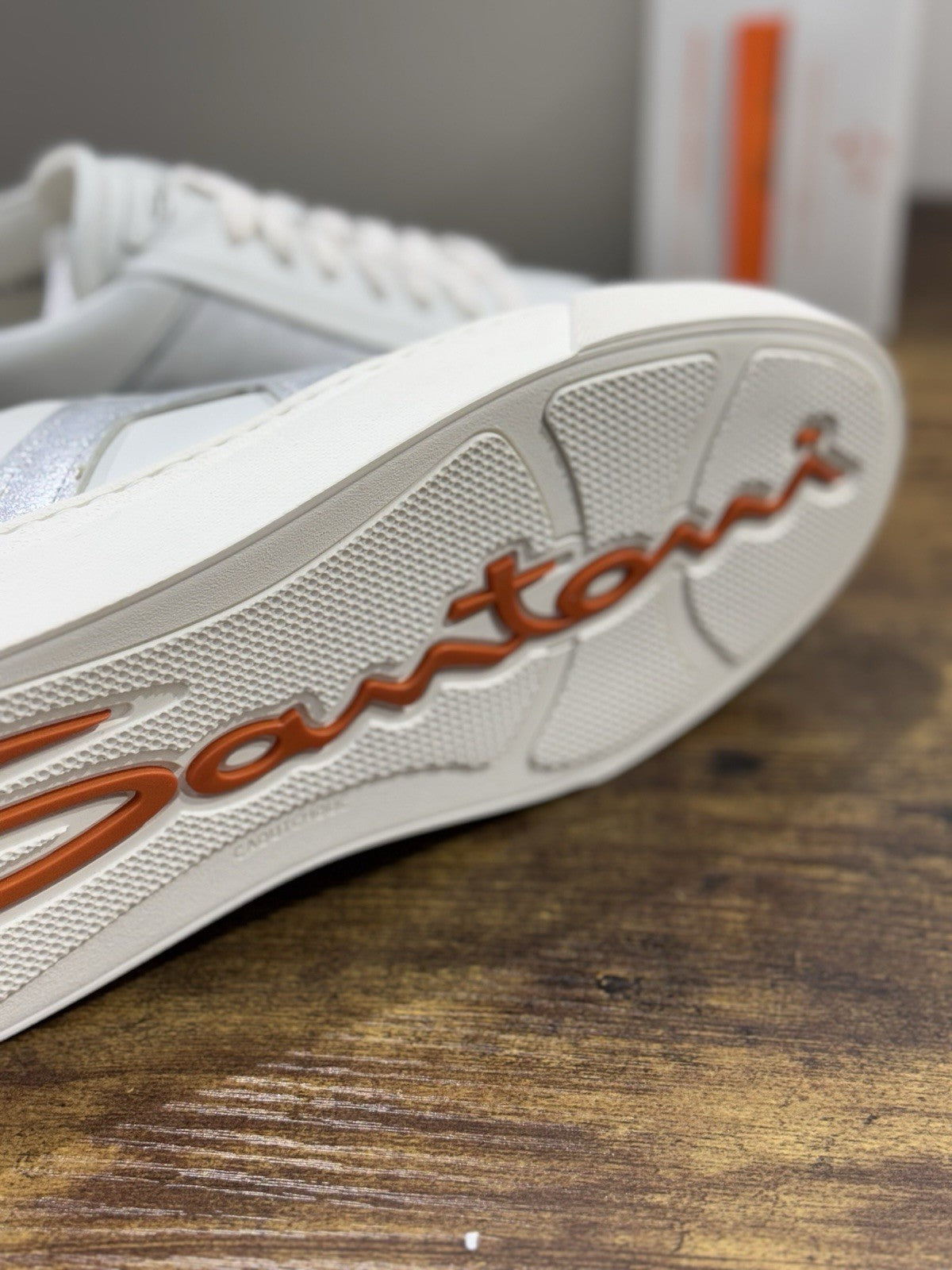 Santoni DBS  Sneaker Pelle Bianca Silver  Luxury Scarpe Santoni Donna 40