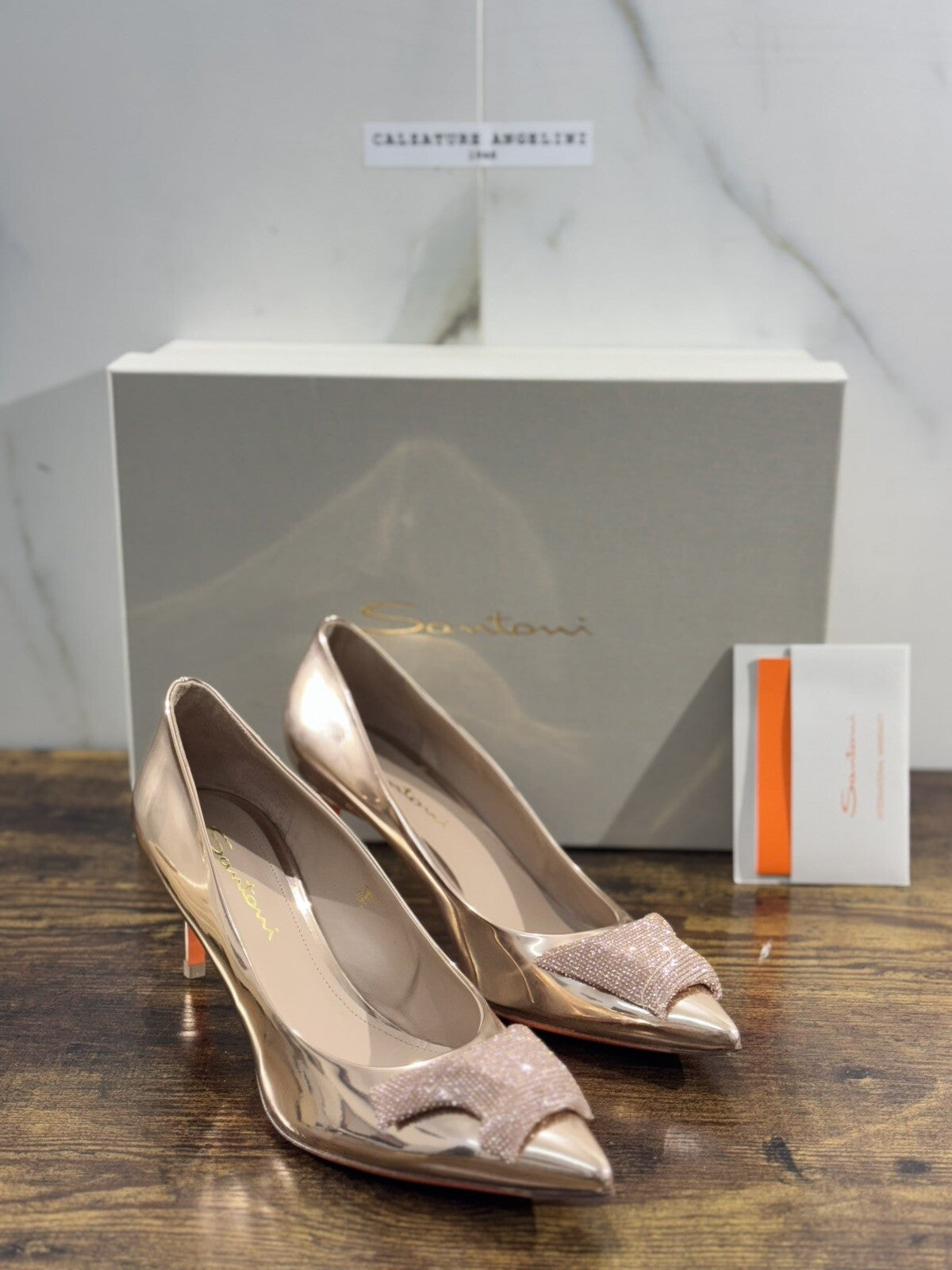 Santoni Decollete’ Donna Oro Rosa Luxury Santoni Icon Shoes Woman 39.5