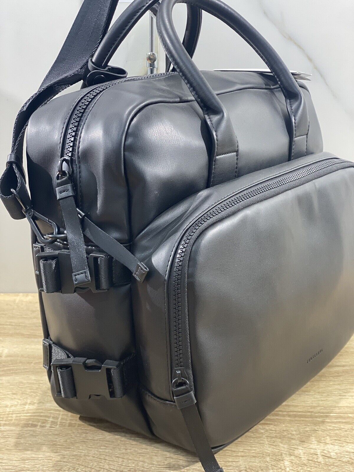 Trussardi Briefcase Uomo Pelle Eco Nera Borsa Da Lavoro Trussardi Uomo Tracollo