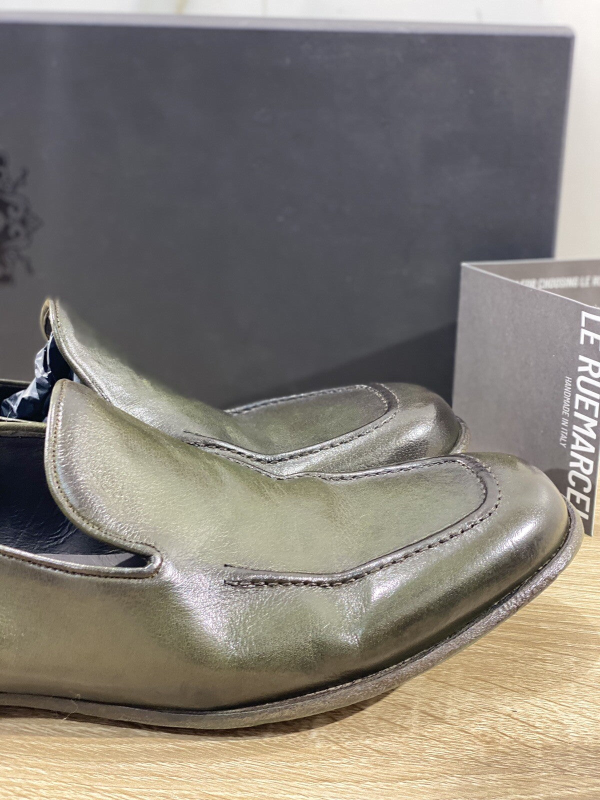Le Rue Marcel Mocassino Uomo In Pelle Verdone Fully Made In Italy 44