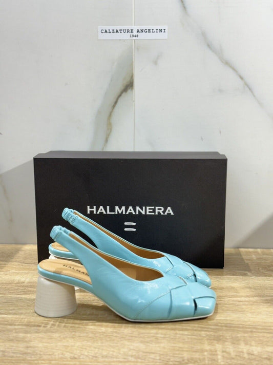 Halmanera Sandalo Donna Sling Back Fanny     In Pelle Laguna   Luxury Shoes 36