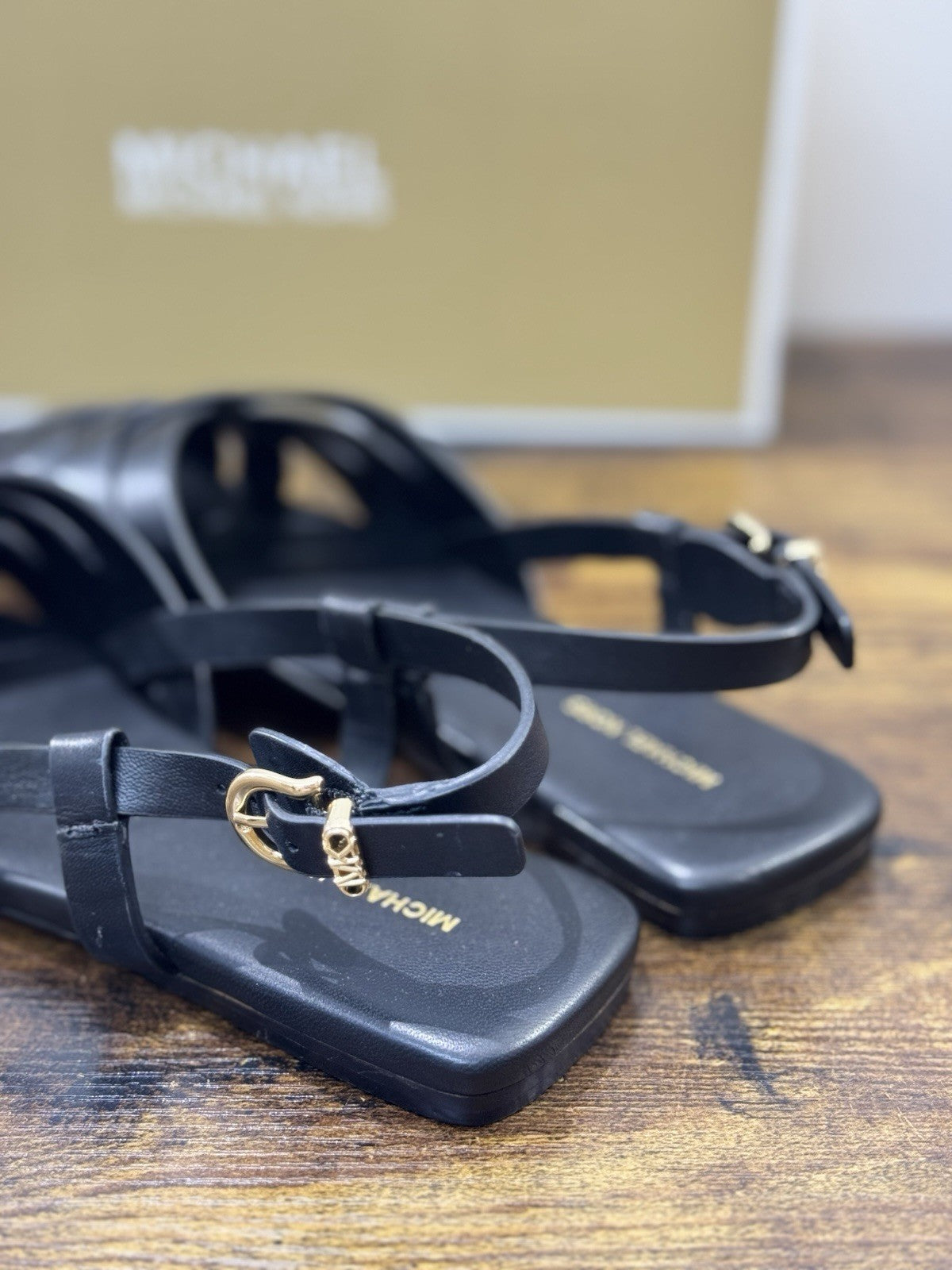 Michael Kors Sandalo Irene Sling Flat Pelle Nero Donna 36.5