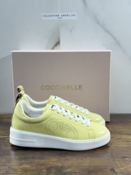 Coccinelle Sneaker  Donna Pelle Lime    Luxury Coccinelle Woman  Casual  38