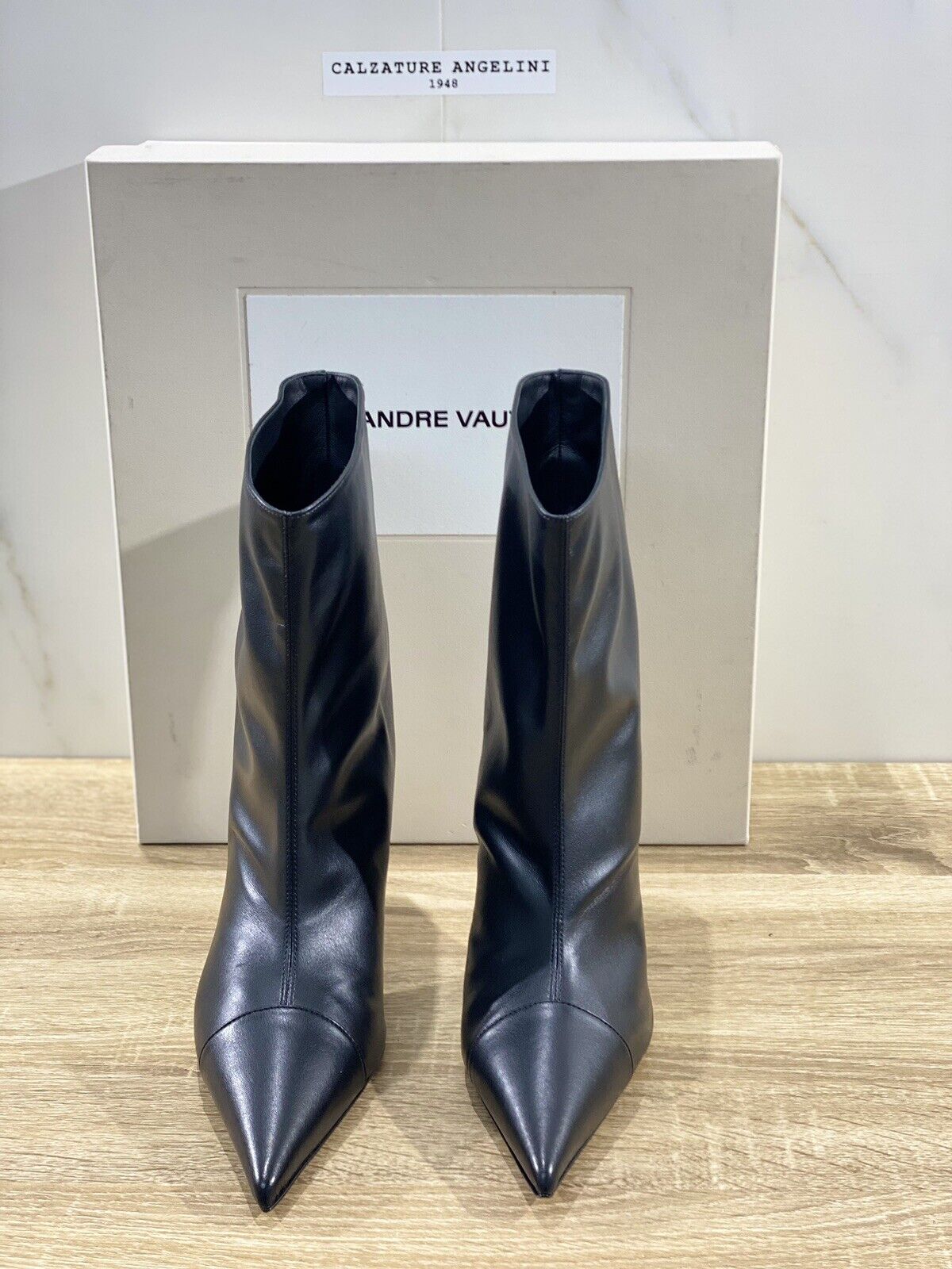 Alexandre Vauthier Raquel 85 Tubo Luxury Boot Donna Pelle Nero  38