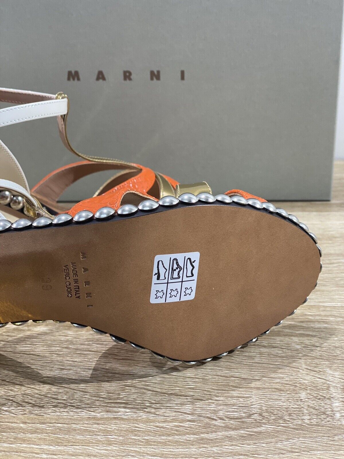 Marni Sandalo Donna In Pelle Arancio Luxury Marni Woman Shoes SAMS Numero 39