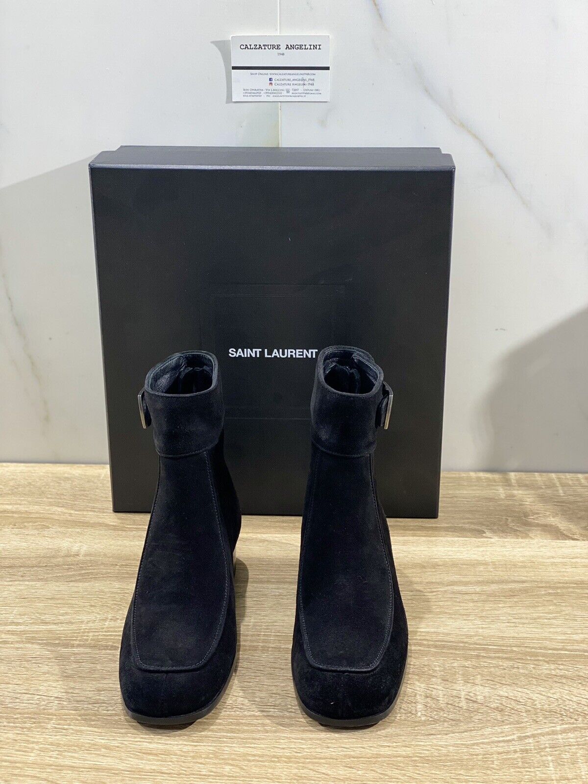 Saint Laurent miles 30 buckle boot donna suede nero luxury saint laurent 36