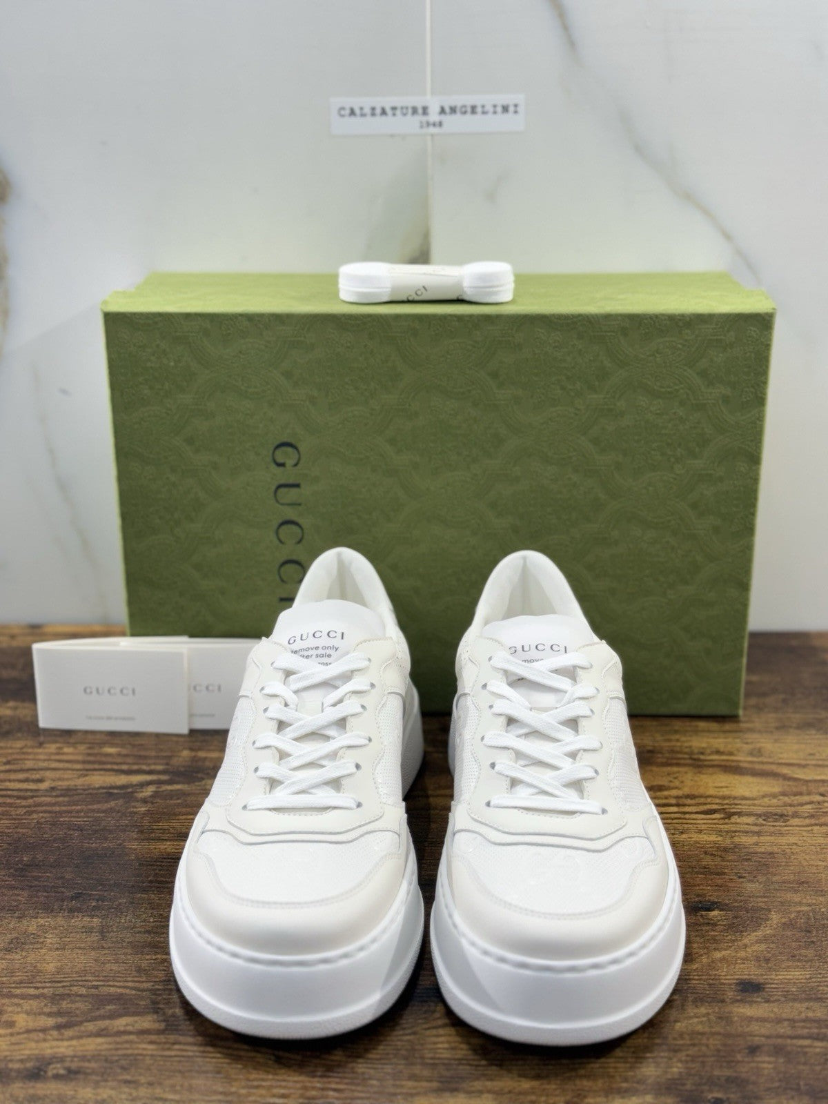 Gucci Sneaker GG Pelle Bianca Icon Gucci Uomo 43.5