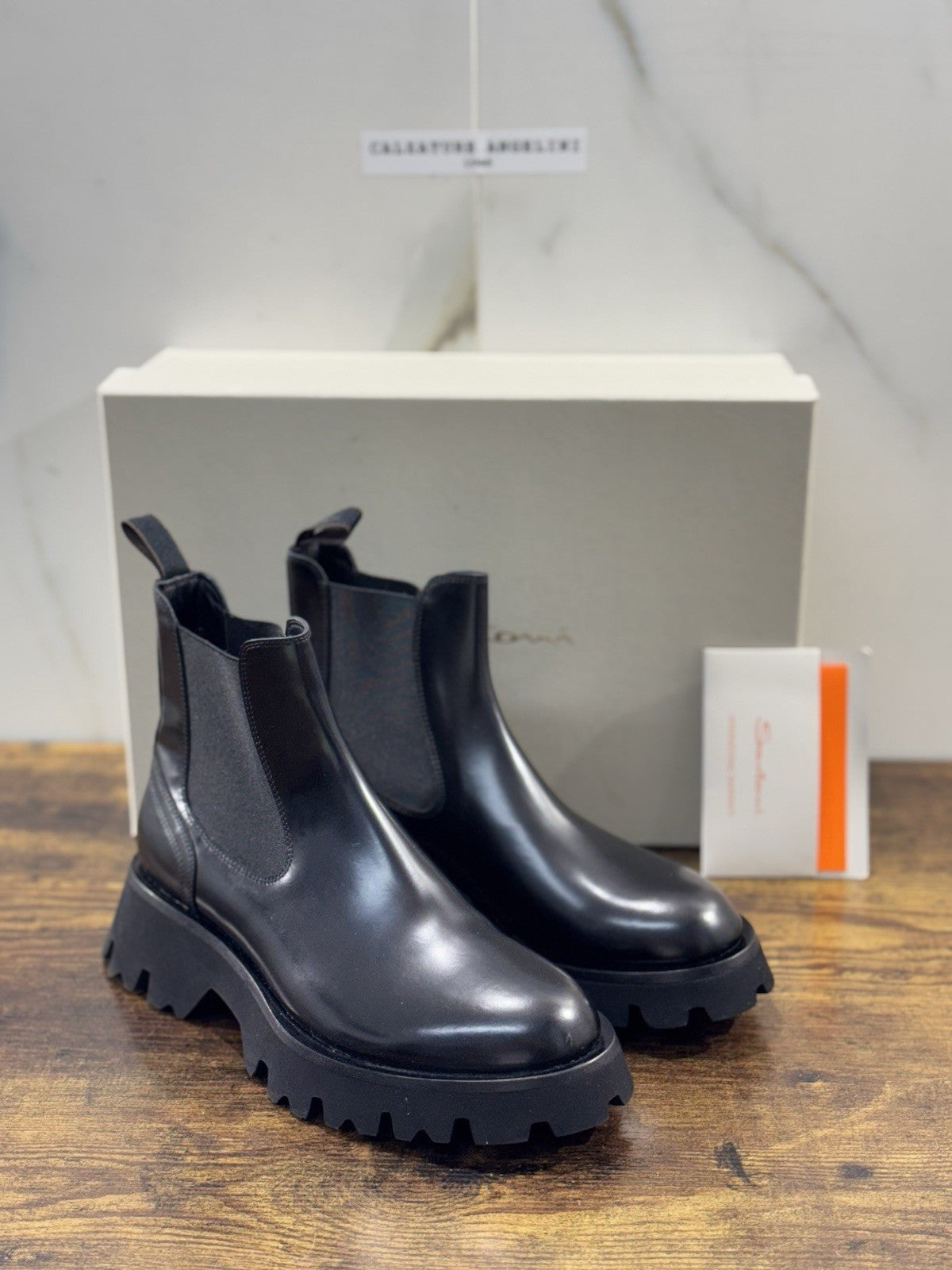 Santoni Chelsea Boot Pelle Nero Scarpa Santoni Donna 36