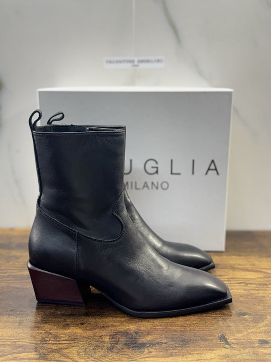 Bruglia Milano Chelsea Boot Nero Pelle  Top Quality Scarpe Donna 40