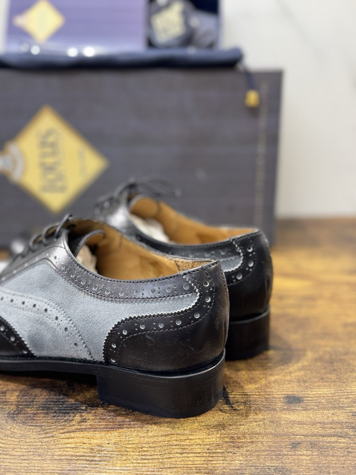 Lotus Of England Stringata Pelle Nera Luxury Goodyear Handmade Scarpa Donna 36