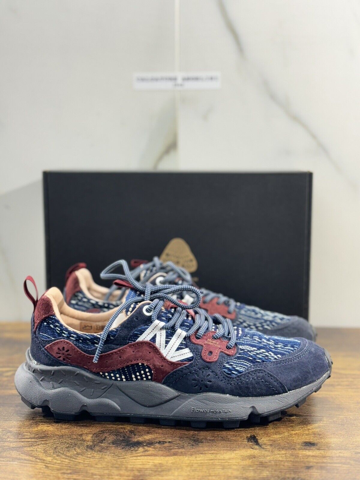 Flower Mountain Yamano 3 Navy Blu Suede Causal Snekaer Uomo 45