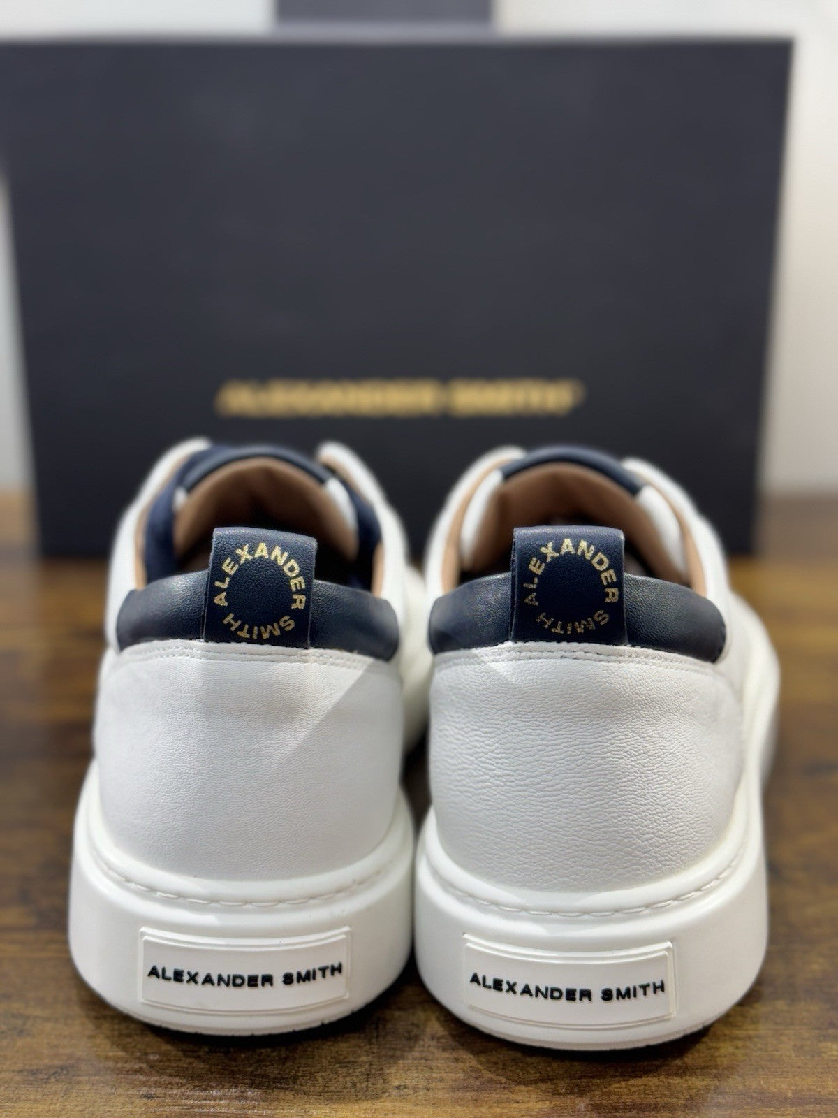 Alexander Smith Sneaker Bond Pelle Bianca Blu Uomo 44