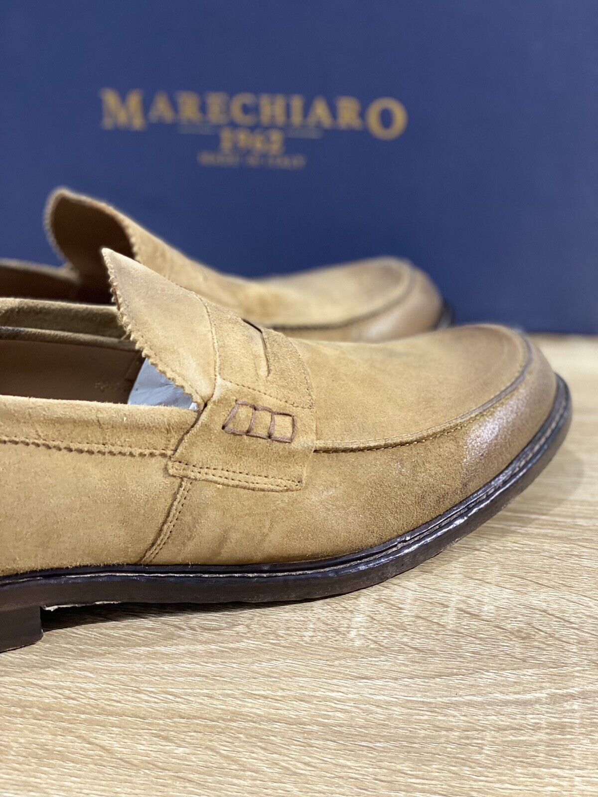 Marechiaro 1962 Mocassino Uomo Pelle Suede Cuoio Fully Made In Italy 39