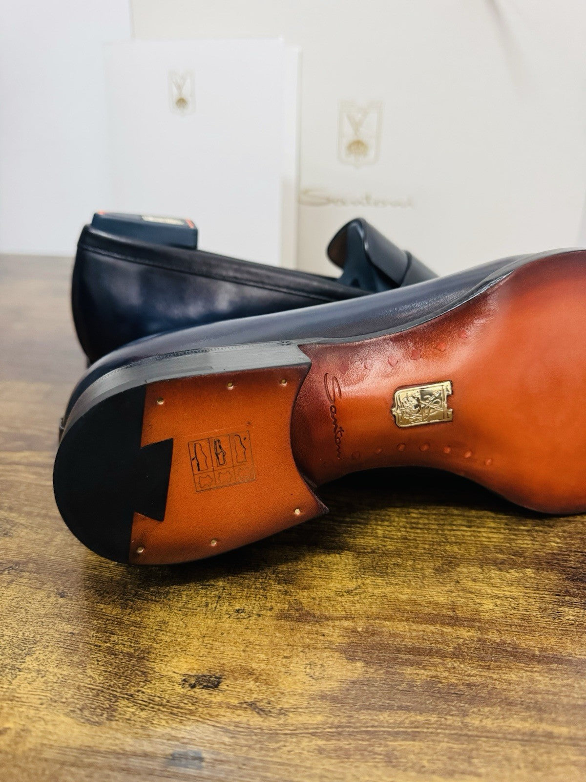 Santoni Mocassino Penny Collezione Meraviglia Limited Pelle Blu Luxury Uomo 42