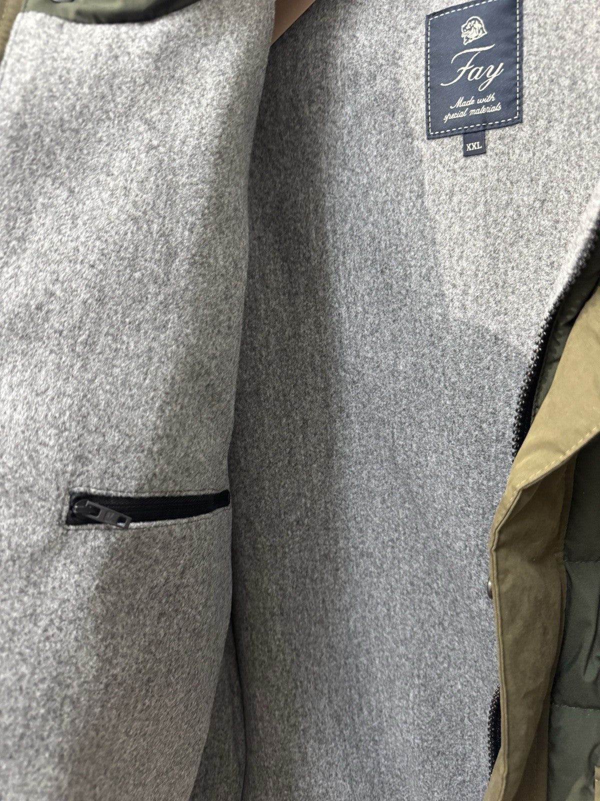 Fay Piumino Verde Militare  Con Cappuccio  Luxury Fay Uomo xxl