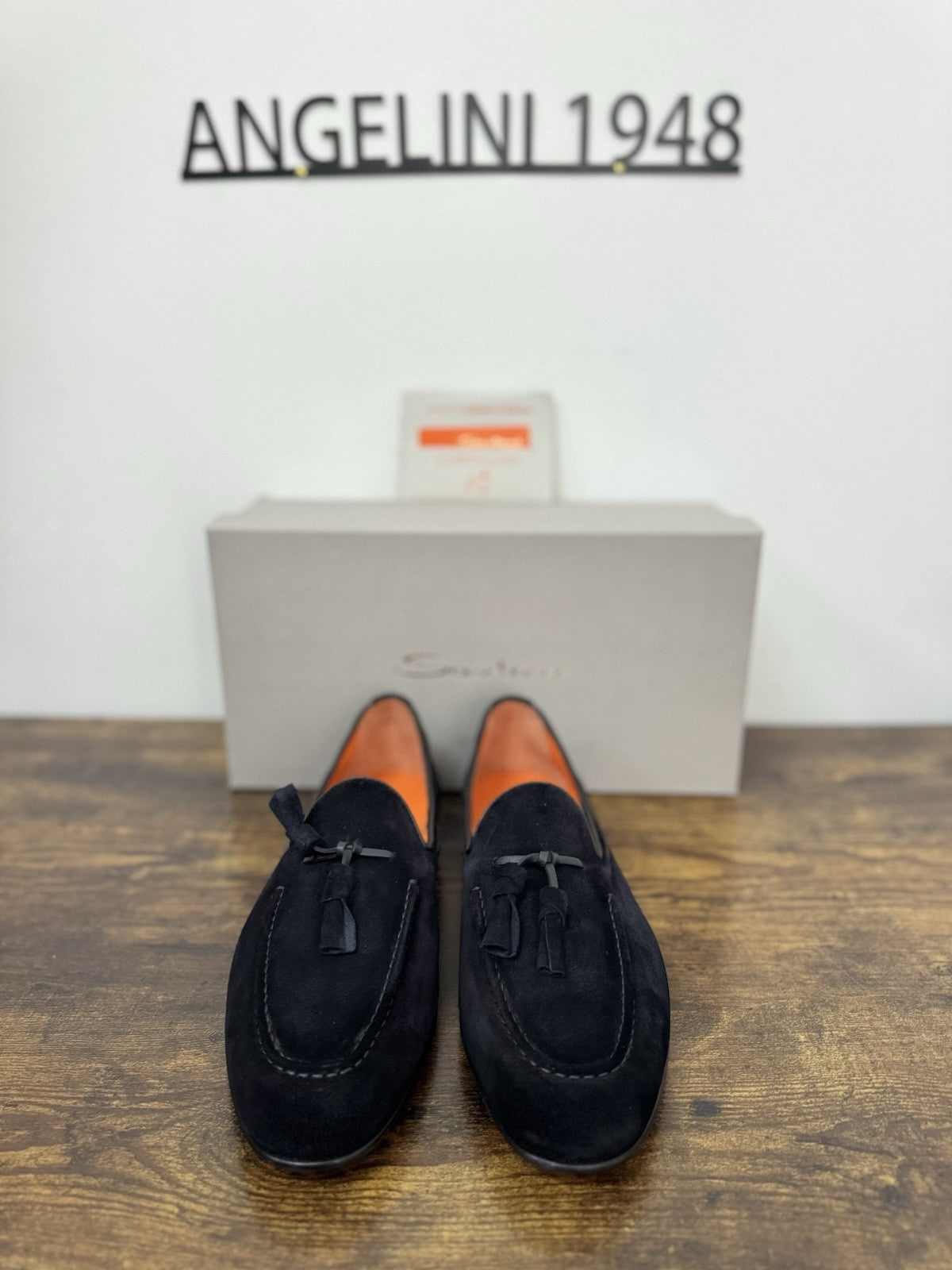 Santoni Mocassino Tassel  Pelle Suede Blu     Luxury Santoni Uomo 42.5