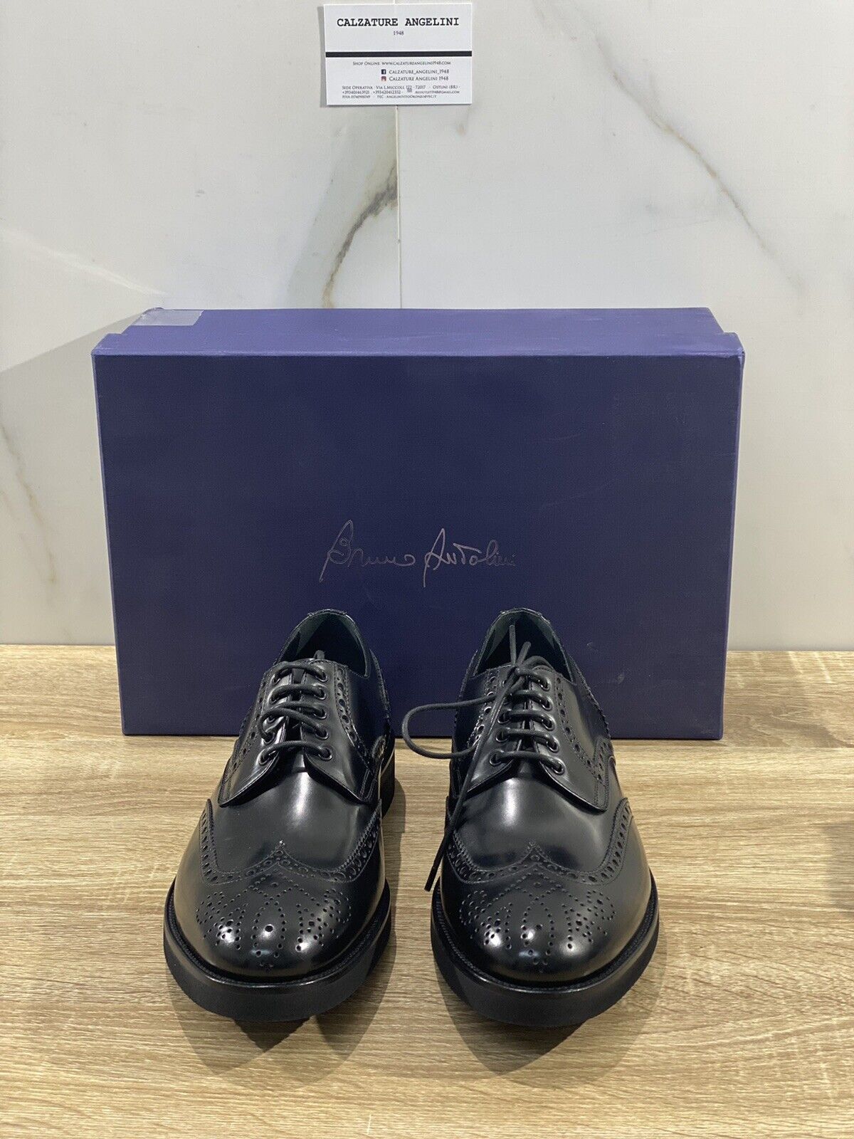 Bruno Antolini stringata  uomo  pelle Nera Fondo Gomma Extra  Light luxury 39