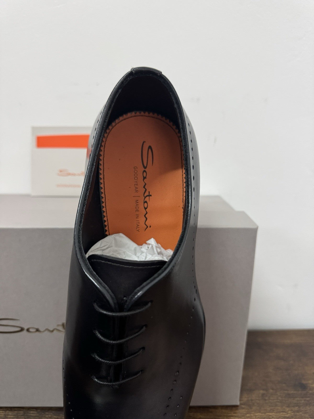 Santoni Stringata 4 Fori Goodyear Pelle Grey Luxury Santoni Scarpa Uomo 41
