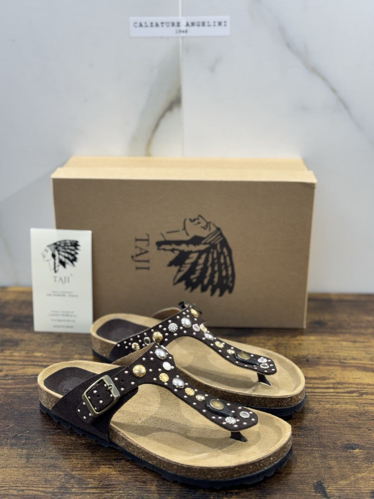 Taji Ciabatta  Donna Suede Marrone  Icon Taji  Donna 38