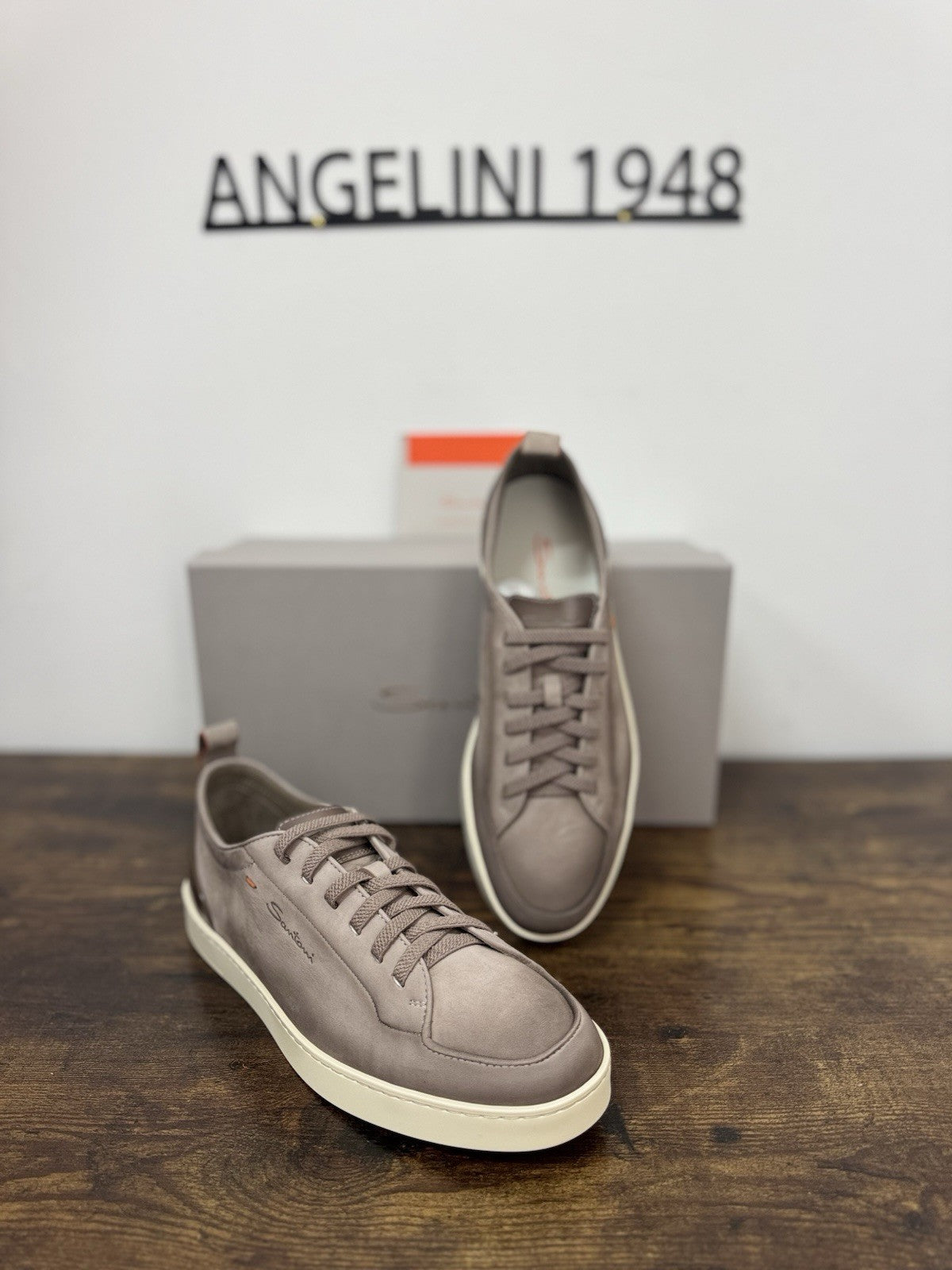 Santoni Sneaker Off Duty Pelle Beige   Luxury Scarpa Santoni Uomo 41