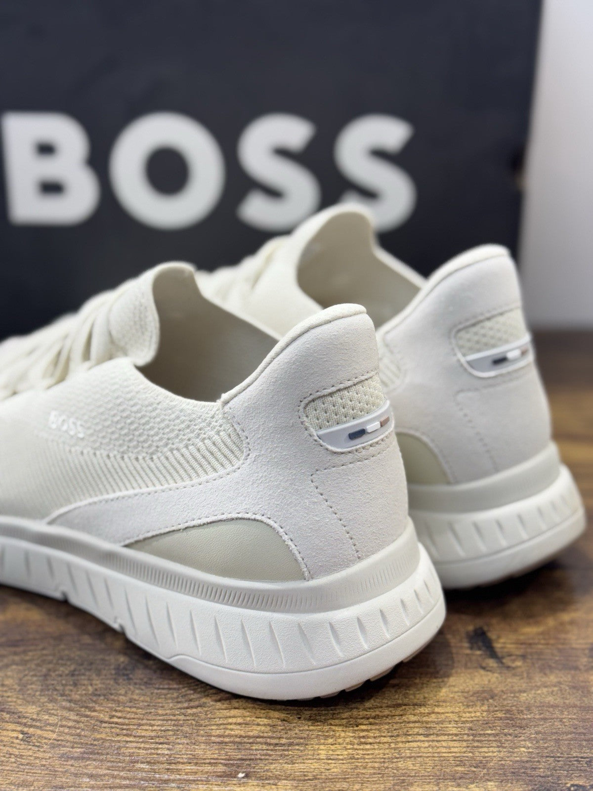 Boss Sneaker Knit Bianca  Casual Scarpa Uomo Boss 45