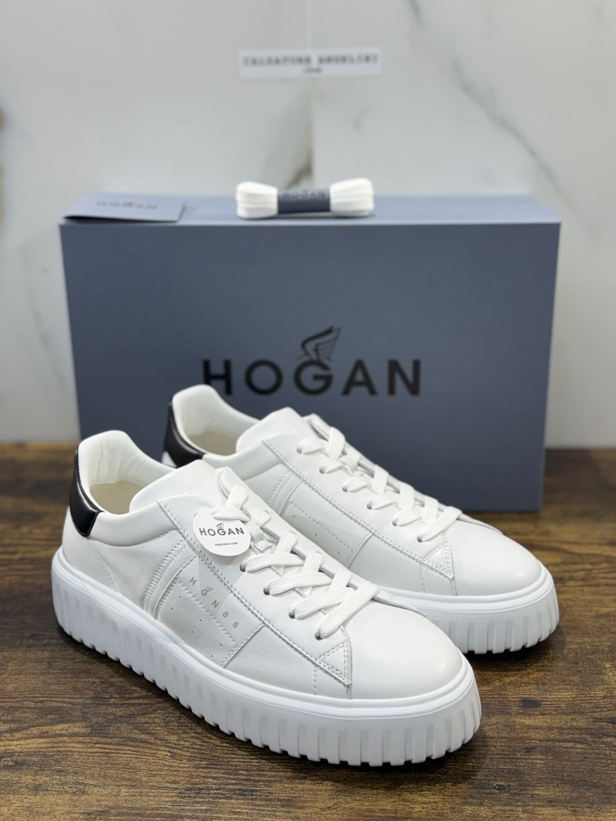Hogan H-stripes New H Band Pelle Bianca Memory Foam Scarpa Hogan Uomo 40