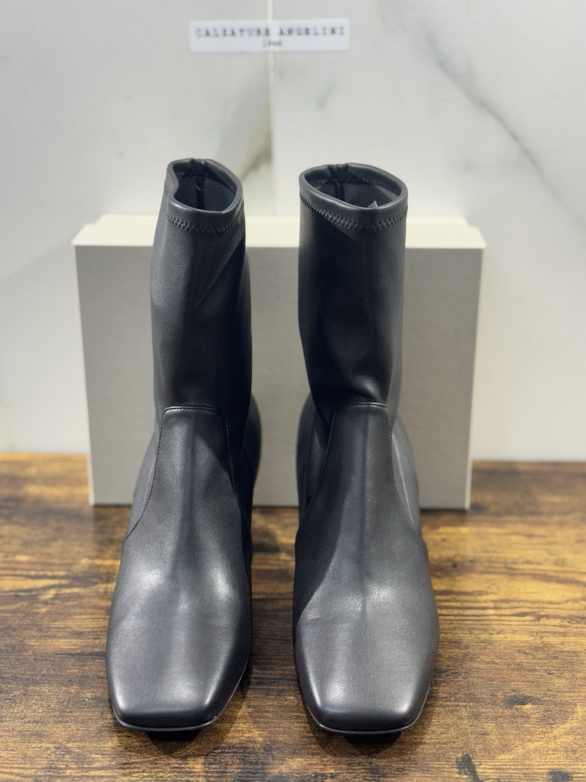 Sergio Levantesi Stivaletto  Pelle NeroCon Tacco   Luxury Made In Italy Donna 41