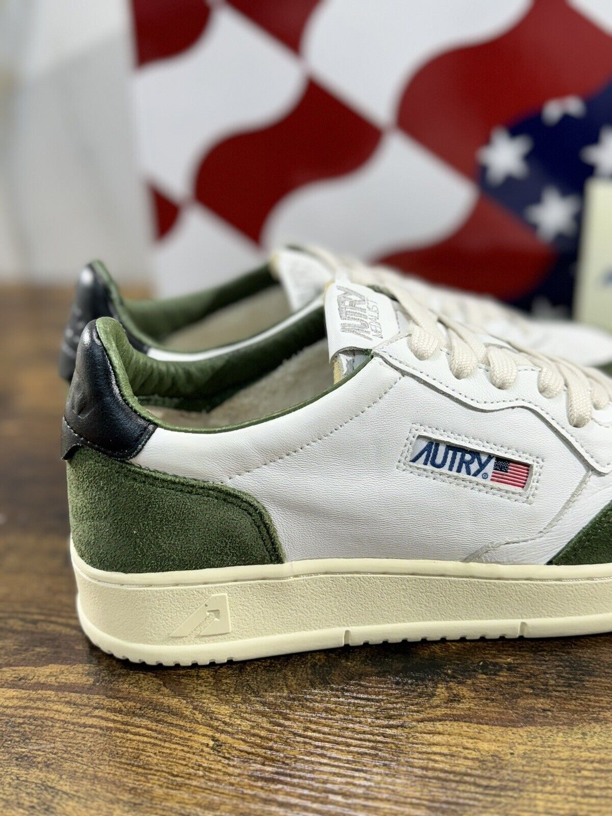 Autry Medalist Low Sneaker Uomo Pelle Bianco Verde Casual Autry Men Shoes 42