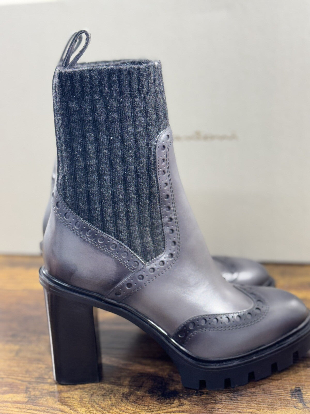Santoni Tronchetto  Donna Pelle Grey   Casual Luxury Boot Woman Santoni 35.5