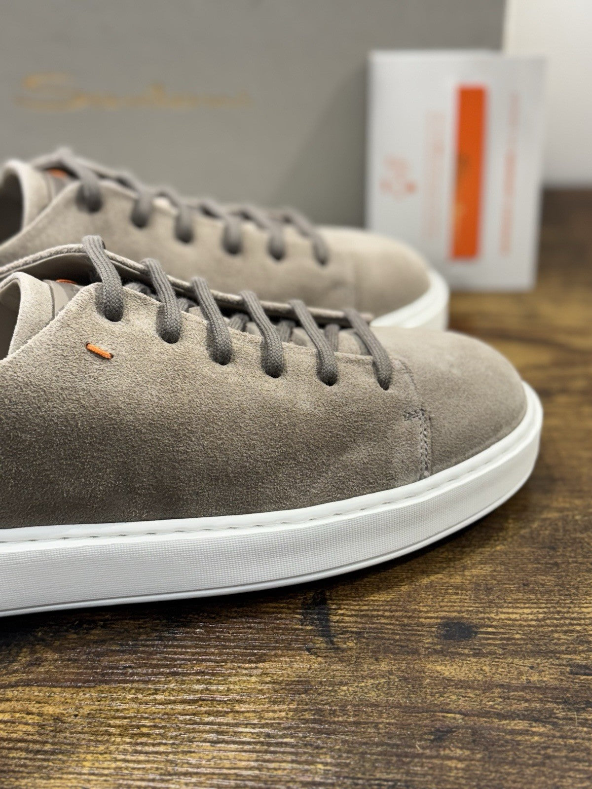 Santoni Sneaker Suede Beige  Icon Luxury Men Santoni Shoes Icon Uomo 41.5