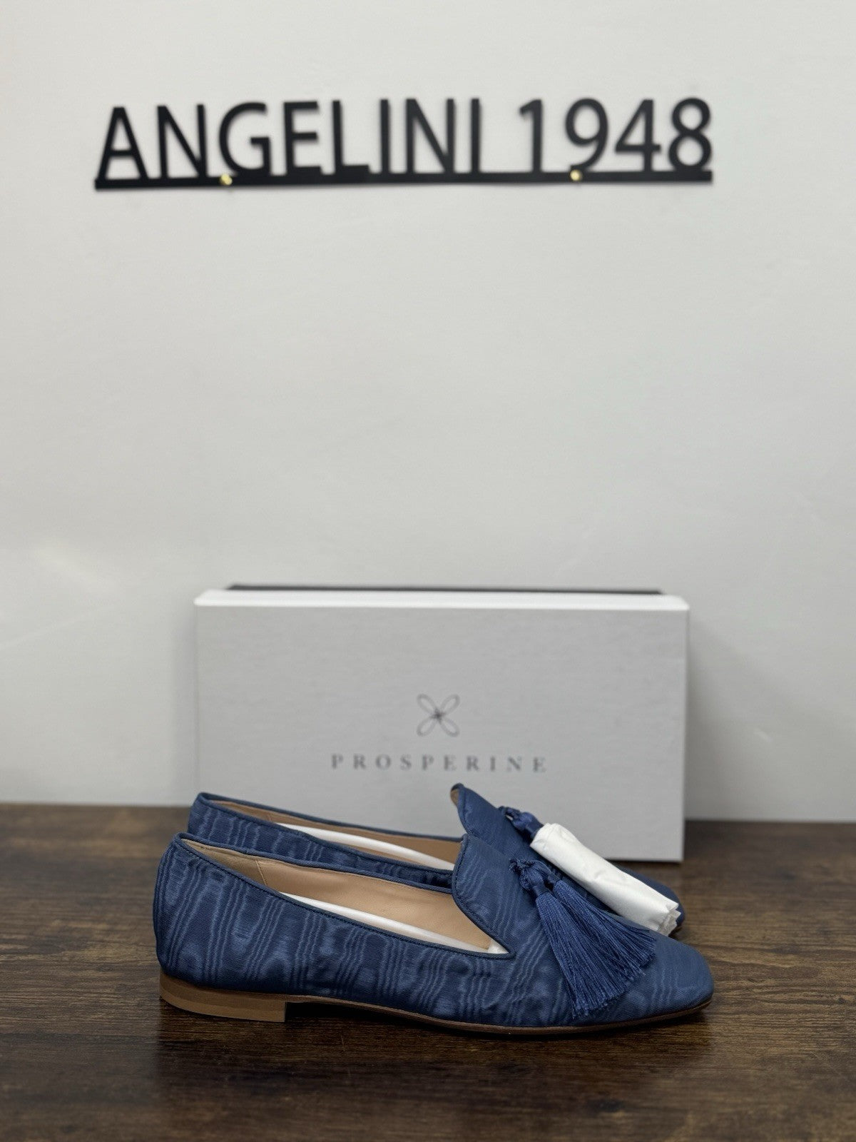 Prosperine Mocassino   Tessuto Moire’ Jeans    Flat  Scarpa Donna 39
