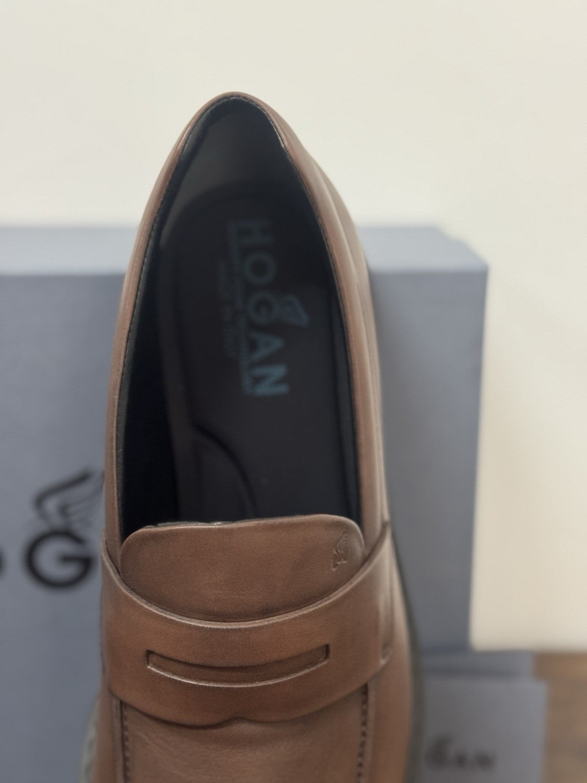 Hogan Business Mocassino Pelle  Cuoio Memory Foam Casual Hogan Uomo 39.5