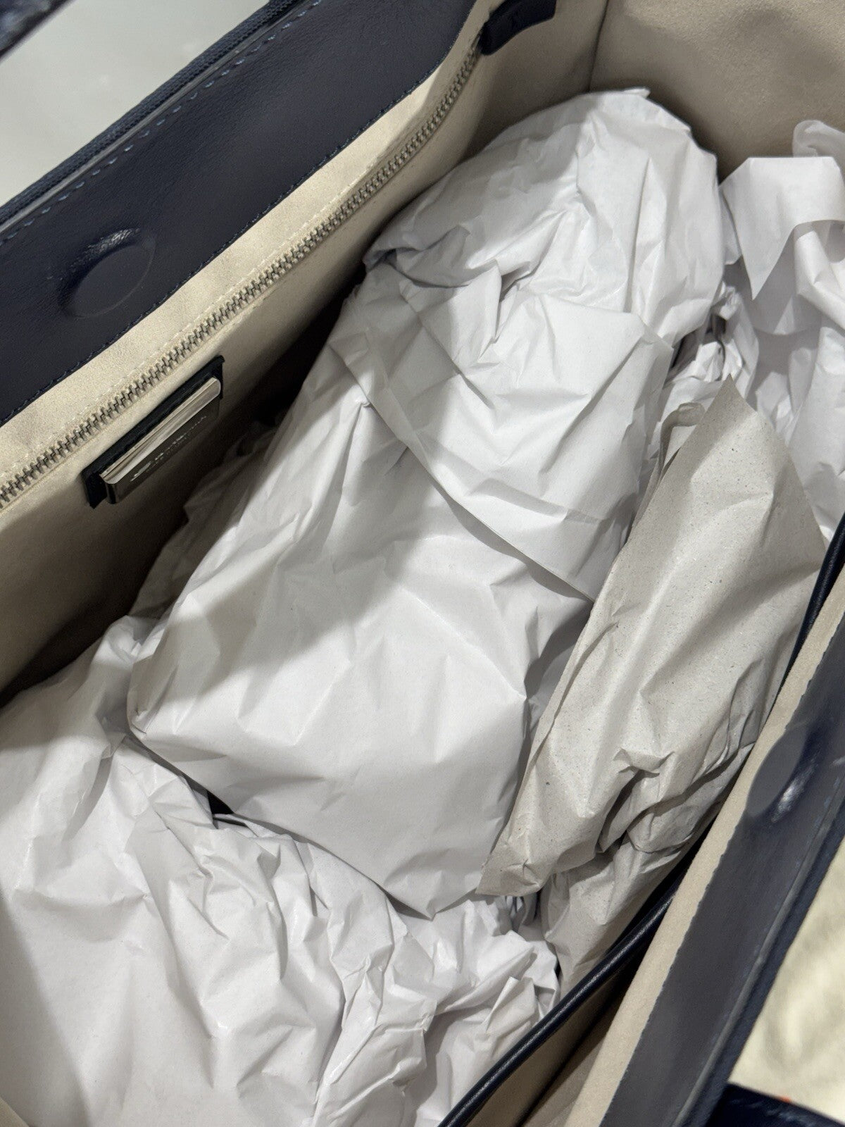 Borsa Santoni Uomo  Double Shopping Pelle E Tessuto   Luxury Men Bag Santoni