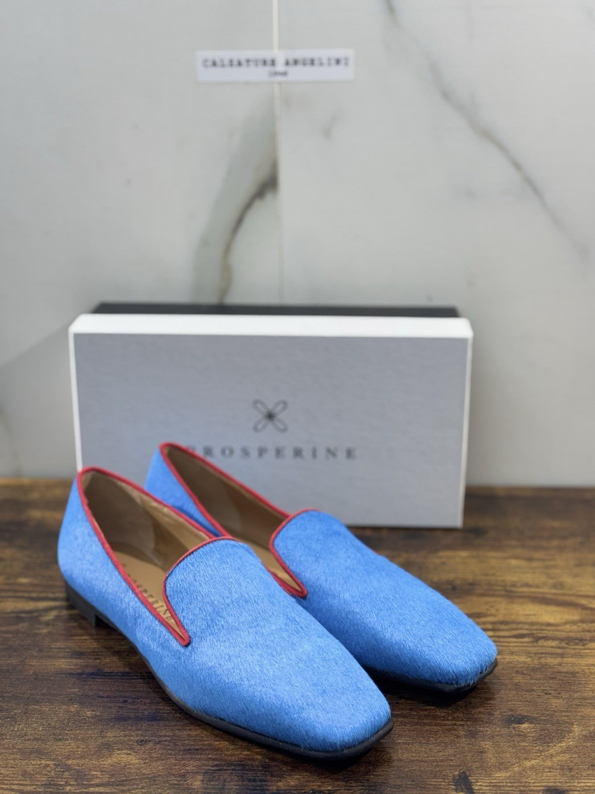 Prosperine mocassino donna in Cavallino      luxury made in italy 41 Celeste