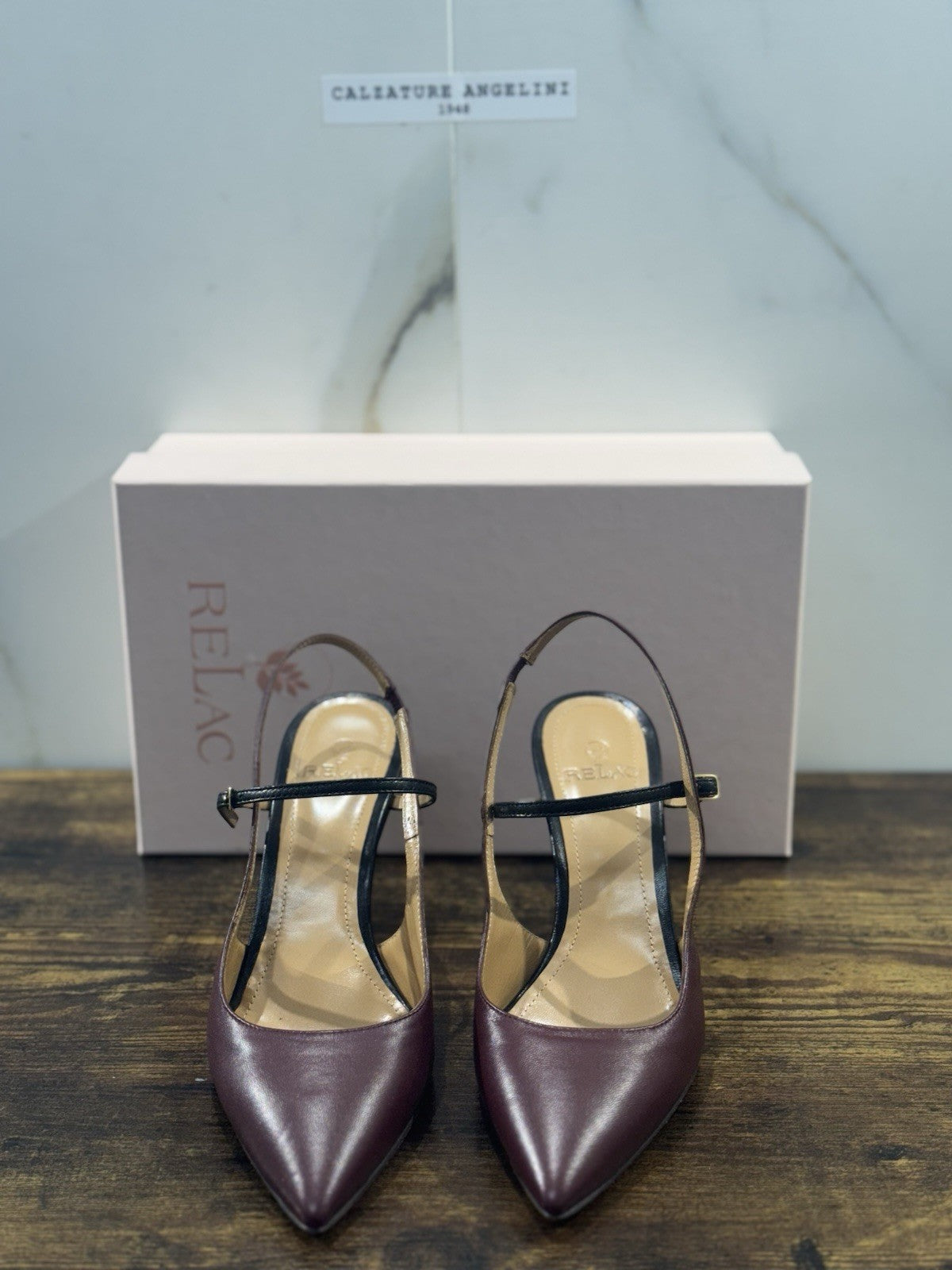 Relac  Décolleté  Sling Back Pelle Barolo  Luxury Made In Italy Donna 38