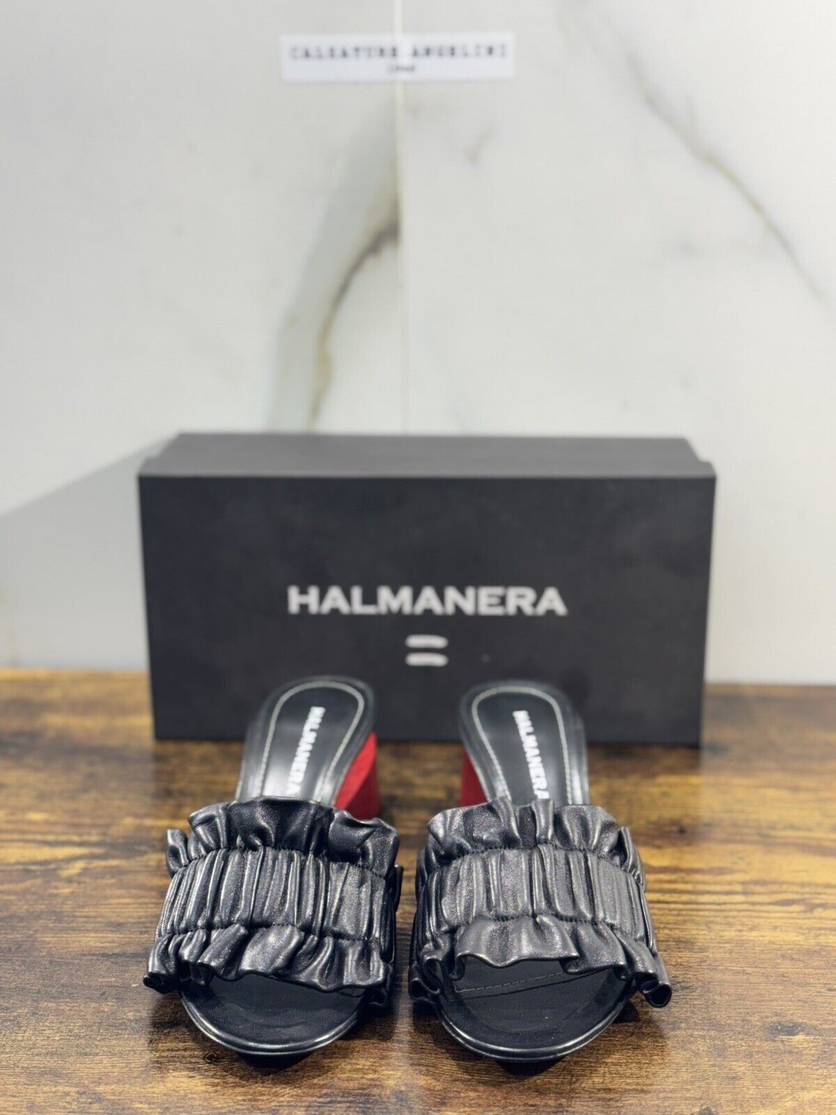 Halmanera Sandalo Donna Bea In Pelle Nero      Luxury Shoes 38